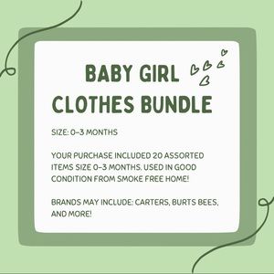 BUNDLE of 0-3 MONTHS Baby Girl Clothing